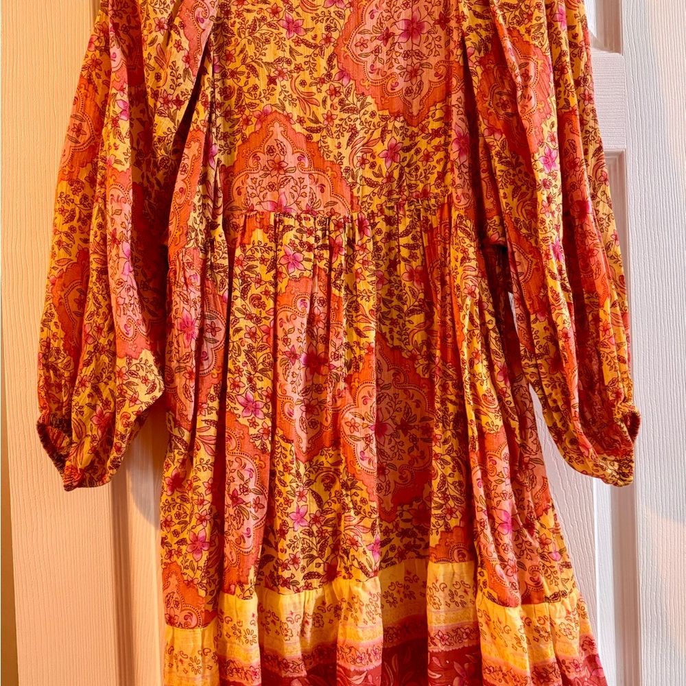 Billabong Pink and Yellow Paisley Peasant Dress - Picture 6 of 6